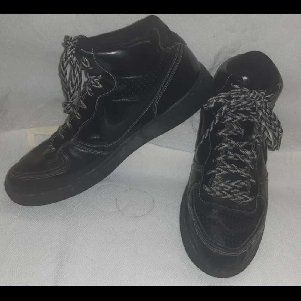 Nike Air Indee Basketball Shoes #345211-002 Mens Size 9 Black Mid